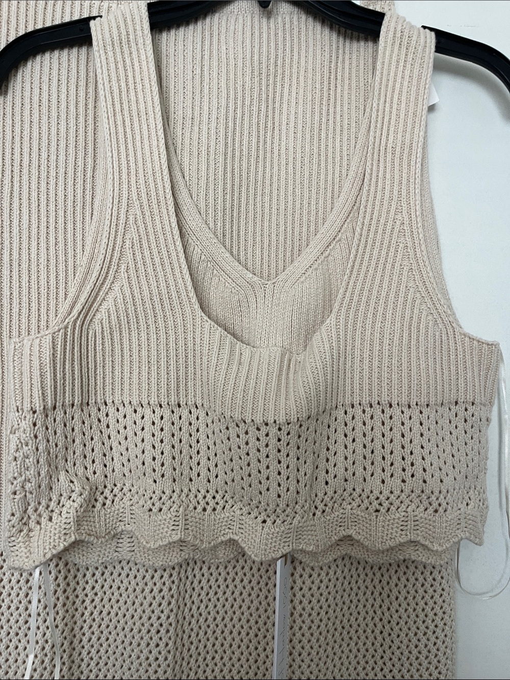 House of Harlow 1960 (Set) Cream Ribbed Knit Top and Skirt - Picture 5 of 8